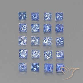 Gemas de zafiro azul natural de 1,74 ct, cuadrado, VVS-VS