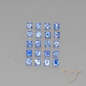 Gemas de Zafiro Azul pastel natural de 1.80 ct, Cuadrado, VVS-VS