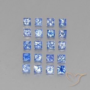 Gemas de Zafiro Azul pastel natural de 1.80 ct, Cuadrado, VVS-VS