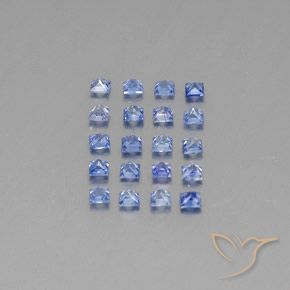 Gemas de Zafiro Azul pastel natural de 1.80 ct, Cuadrado, VVS-VS