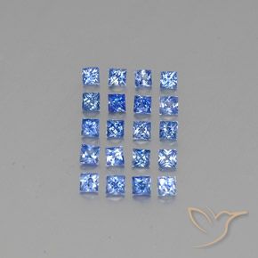 Gemas de zafiro azul natural de 1,89 ct, cuadrado, VVS-VS