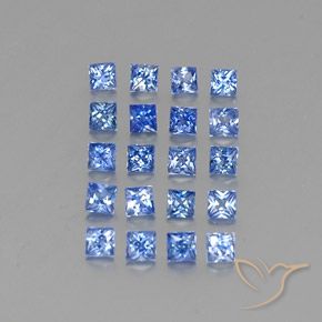 Gemas de zafiro azul natural de 1,89 ct, cuadrado, VVS-VS