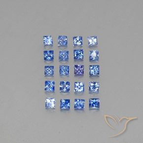 Gemas de zafiro azul natural de 1,77 ct, cuadrado, VVS-VS