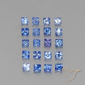 Gemas de zafiro azul natural de 1,77 ct, cuadrado, VVS-VS