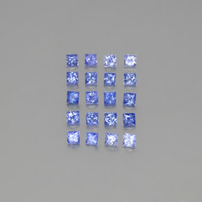 Gemas de zafiro azul natural de 1,63 ct, cuadrado, VVS-VS