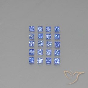 Gemas de zafiro azul natural de 1,55 ct, cuadrado, VVS-VS