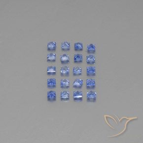 Gemas de zafiro azul natural de 1,55 ct, cuadrado, VVS-VS