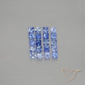 Gemas de zafiro azul natural de 1,58 ct, cuadrado, VVS-VS