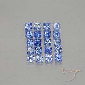 Gemas de zafiro azul natural de 1,58 ct, cuadrado, VVS-VS