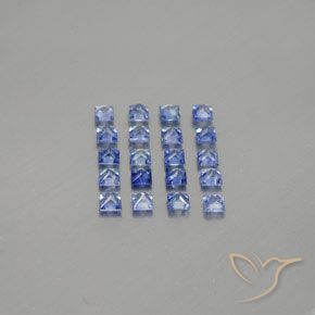 Gemas de zafiro azul natural de 1,58 ct, cuadrado, VVS-VS