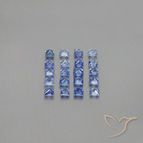 Gemas de zafiro azul natural de 1,52 ct, cuadrado, VVS-VS