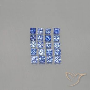 Gemas de zafiro azul natural de 1,57 ct, cuadrado, VVS-VS