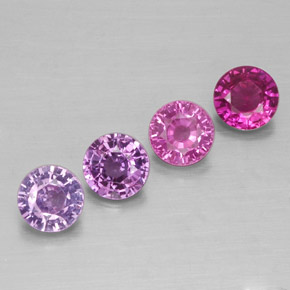 Gemas de zafiro multicolor natural de  ct, corte redondo, VS