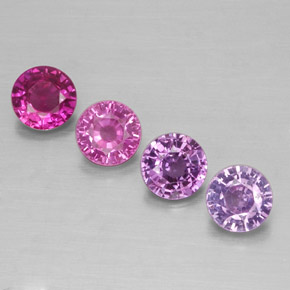 Gemas de zafiro multicolor natural de  ct, corte redondo, VS