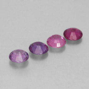 Gemas de zafiro multicolor natural de  ct, corte redondo, VS