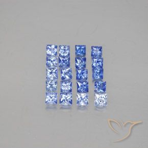 Gemas de zafiro azul natural de 1,75 ct, cuadrado, VVS-VS