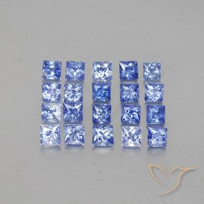 Gemas de zafiro azul natural de 2,43 ct, cuadrado, VVS-VS