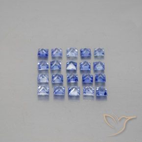 Gemas de zafiro azul natural de 2,43 ct, cuadrado, VVS-VS