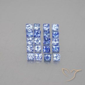 Gemas de zafiro azul natural de 2,11 ct, cuadrado, opaco