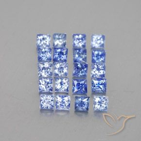 Gemas de zafiro azul natural de 2,11 ct, cuadrado, opaco