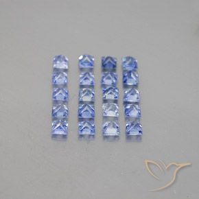 Gemas de zafiro azul natural de 2,11 ct, cuadrado, opaco