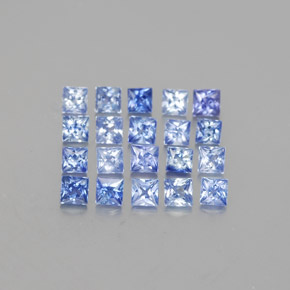 Gemas de zafiro azul natural de  ct, cuadrado, VVS-VS