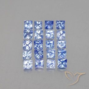 Gemas de zafiro azul natural de 1,85 ct, cuadrado, VVS-VS