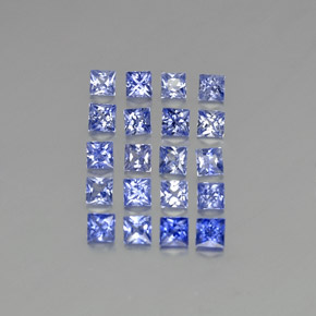 Gemas de zafiro azul natural de 1,31 ct, cuadrado, VVS-VS
