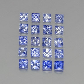 Gemas de zafiro azul natural de 1,31 ct, cuadrado, VVS-VS