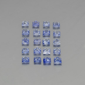 Gemas de zafiro azul natural de 1,31 ct, cuadrado, VVS-VS