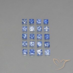 Gemas de zafiro azul natural de 1,90 ct, cuadrado, VVS-VS