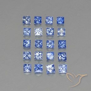 Gemas de zafiro azul natural de 1,90 ct, cuadrado, VVS-VS