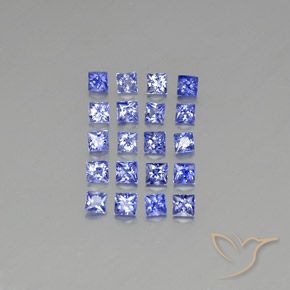 Gemas de zafiro azul natural de 1,67 ct, cuadrado, VVS-VS