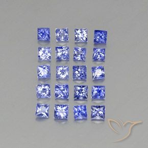 Gemas de zafiro azul natural de 1,67 ct, cuadrado, VVS-VS