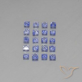 Gemas de zafiro azul natural de 1,67 ct, cuadrado, VVS-VS