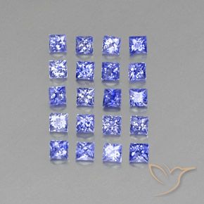 Gemas de zafiro azul natural de 2,14 ct, cuadrado, VVS-VS