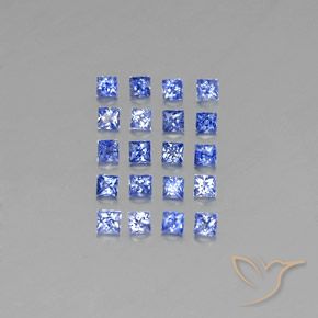 Gemas de zafiro azul natural de 2,10 ct, cuadrado, VVS-VS