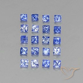Gemas de zafiro azul natural de 2,10 ct, cuadrado, VVS-VS