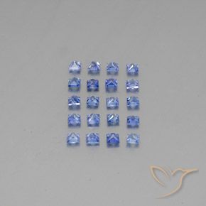 Gemas de Zafiro Azul oscuro medio natural de 2.54 ct, Cuadrado, VVS-VS
