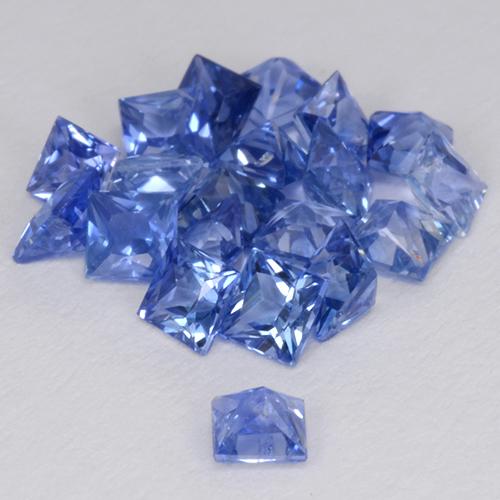 Gemas de zafiro azul natural de 2,36 ct, cuadrado, VVS-VS