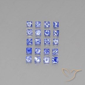Gemas de zafiro azul natural de 1,99 ct, cuadrado, VVS-VS