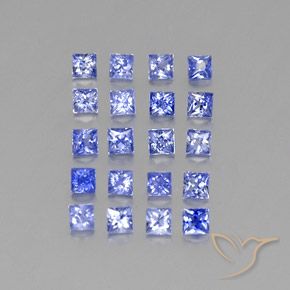 Gemas de zafiro azul natural de 1,99 ct, cuadrado, VVS-VS