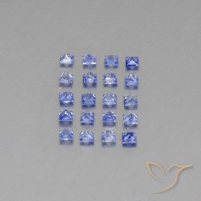 Gemas de zafiro azul natural de 1,99 ct, cuadrado, VVS-VS