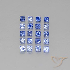 Gemas de zafiro azul natural de 1,58 ct, cuadrado, VVS-VS