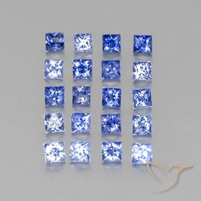 Gemas de zafiro azul natural de 1,58 ct, cuadrado, VVS-VS