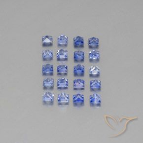 Gemas de zafiro azul natural de 1,58 ct, cuadrado, VVS-VS