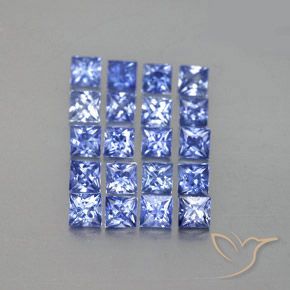 Gemas de Zafiro Azul pastel natural de 3.38 ct, Cuadrado, VVS-VS