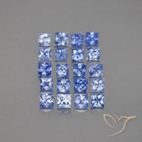 Gemas de Zafiro Azul oscuro medio natural de 2.34 ct, Cuadrado, VVS-VS