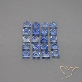 Gemas de Zafiro Azul oscuro medio natural de 2.34 ct, Cuadrado, VVS-VS