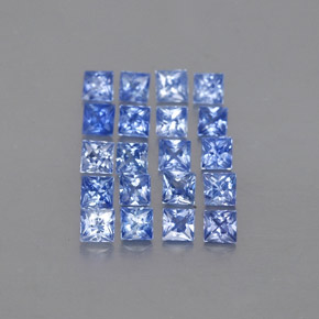 Gemas de zafiro azul natural de  ct, cuadrado, VVS-VS